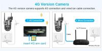 FGNS Camera Cámara con tarjeta Sim 4G, 4K, 8MP, lente Dual, cámara IP PTZ for exteriores, visión nocturna inteligente, protección de seguridad, cámara domo CCTV inalámbrica  del hogar IP CCTV cámara de Seguranca - details 1