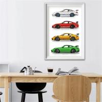 911 GT3 Poster De Coche Multicolor Pintura En Lienzo Decoración De Pared Para Amantes De Los Coches Sin Marco Estilo Moderno - details 2