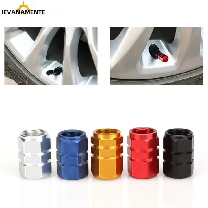 4Pcs Tapas De Válvula De Neumáticos Para Motocicletas De Aleación De Aluminio Resistente Al Polvo Y a La Agua Para Automóviles - 1