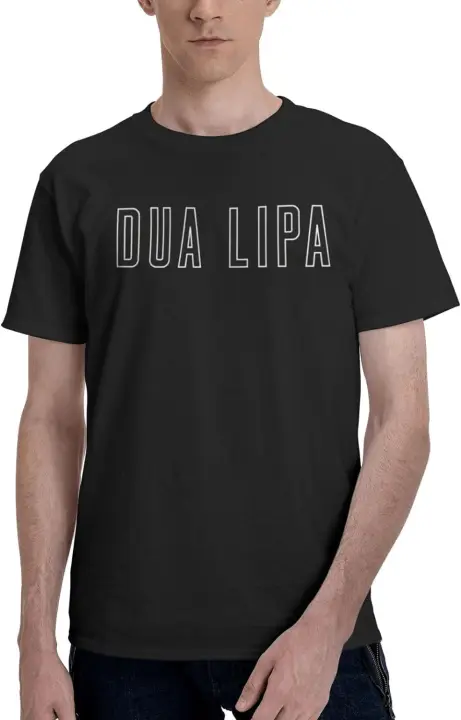 Dua Lipa-Camiseta de algodón para hombre, camisa de manga corta con cuello redondo, camisetas gráficas clásicas, Top - 1