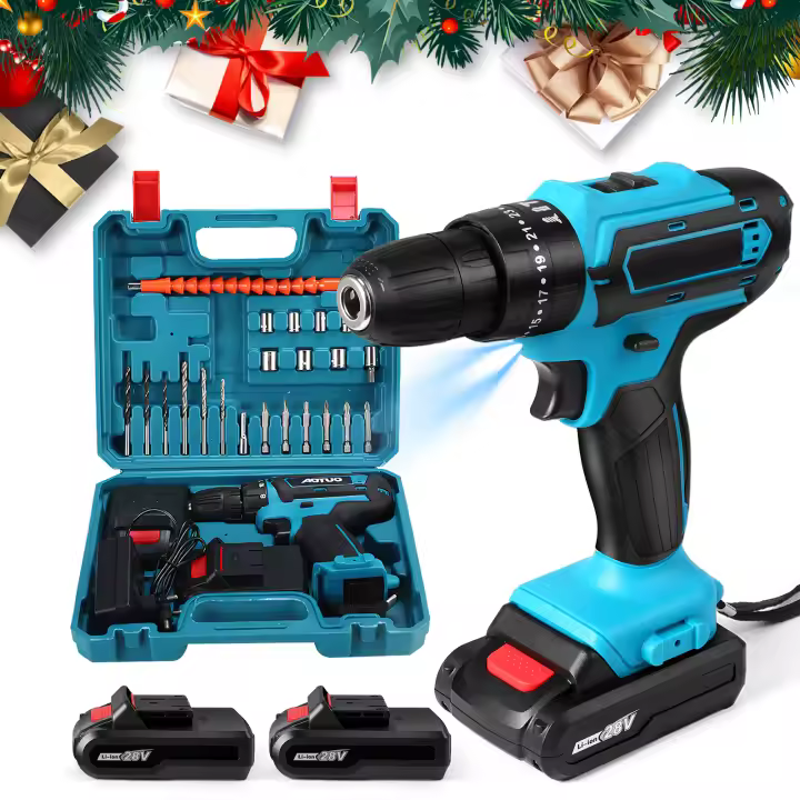28V Cordless Impact Drill Electric Screwdriver Electric Hammer Drill Mini Wireless Hand Drill Lithium-Ion Battery Power Tools Perfect for Christmas Gifts - 1