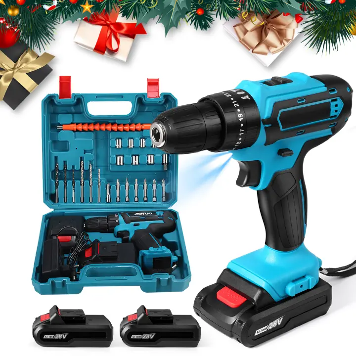 28V Cordless Impact Drill Electric Screwdriver Electric Hammer Drill Mini Wireless Hand Drill Lithium-Ion Battery Power Tools Perfect for Christmas Gifts - 1