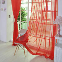 Cortinas De Vidrio Transparente Estilo Moderno Color Sólido Fácil Instalación Para Ventanas Material Poliéster Algodón - details 9