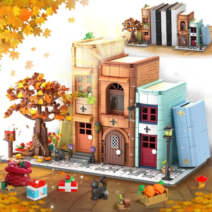 Bloques De Construcción MOC 1488pcs Librería Mágica Decoración De Estante De Libros Miniatura Casa Modelo Juguete Para Adultos - 1