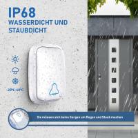 Timbre inalámbrico sin Pilas, resistant to Agua, para exteriores, with 2 receptores, IP68, alance de 150 m, 4 niveles de volumen y 37 tonos para Puertas de casa. - details 1