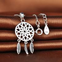Collar extensible de plata de ley 925 con colgante de pluma tribal atrapasueños, para hombres y mujeres - details 1