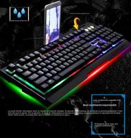 Teclado Mecánico G700 Impermeable Con Soporte Para Móvil Juego Sensación De Metal Luz Personalidad Negocios 104 Teclas USB - details 10