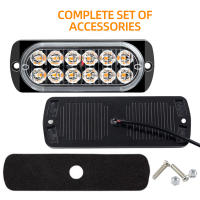 Luz De Advertencia De Emergencia Para Coche Con 12LED Luz Ambarina De Emergencia Para Camiones Y Remolques Lámpara De Beacon Accesorios Para Coches 12V - details 1