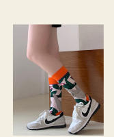 Calcetines De Algodón Coloridos Para Mujer 2024 Moda Primavera Otoño Plantas Echinacos Sloth Estilo Trendy Personales - details 11