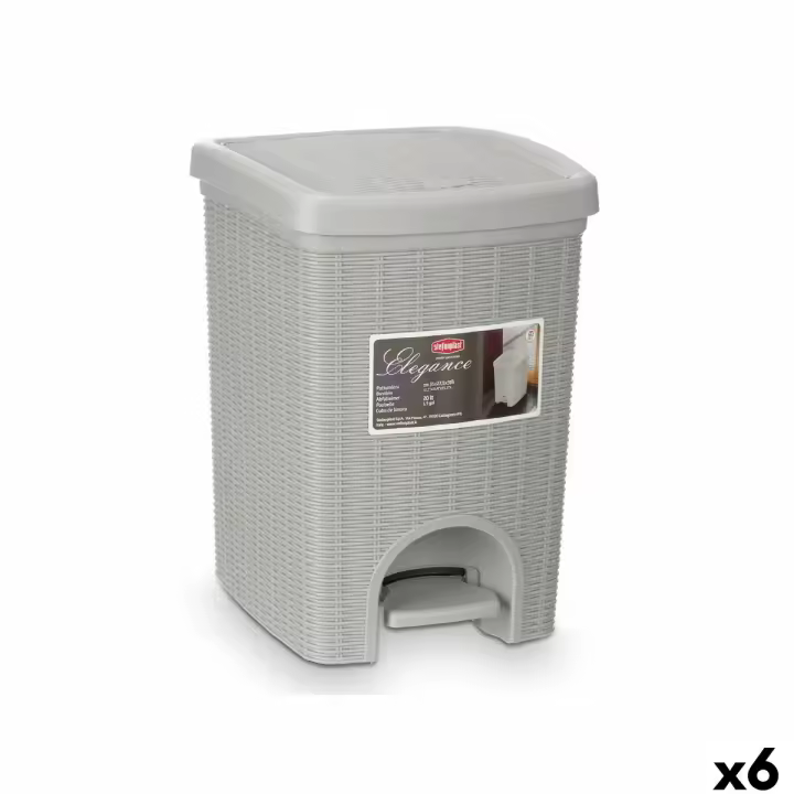 Papelera Stefanplast 30798 Gris claro Plástico 20 L (6 Unidades) - 1