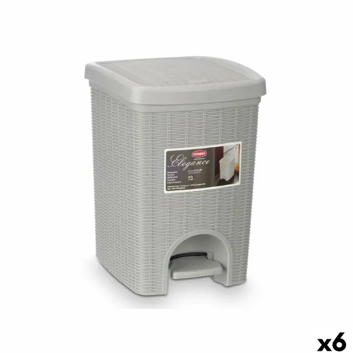 Papelera Stefanplast 30798 Gris claro Plástico 20 L (6 Unidades) - 1