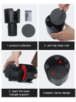 Soporte De Taza Para Coche SEAMETAL Estable Y Antideslizante Ajustable Libre Base Extensión De Gran Calibre Anti Deslizamiento Rack De Botella Auto 6.5CM-10.5CM Negro - details 10