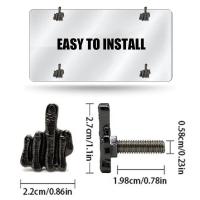 4Pcs Tornillos Y Cubiertas Para Placa De Matrícula Diseño 3D Dedo Del Medio Kit De Repuesto Para Marco De Placa De Coche Y Motocicleta Material De Aleación De Zinc Brillante - details 9