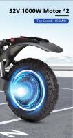 Scooter eléctrico plegable Halo Knight T104, Motor 1000W*2, Batería 52V 21Ah, velocidad máxima 65 km/h, alcance 45 km, IPX4, neumáticos off-road 10 pulgadas, freno de disco, ideal para el uso diario en la ciudad y actividades al aire libre - details 1