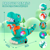 Juguetes para bebés que se iluminan, dinosaurios para gatear, juguete eléctrico interactivo sensorial Montessori para niños, regalo de cumpleaños - details 2
