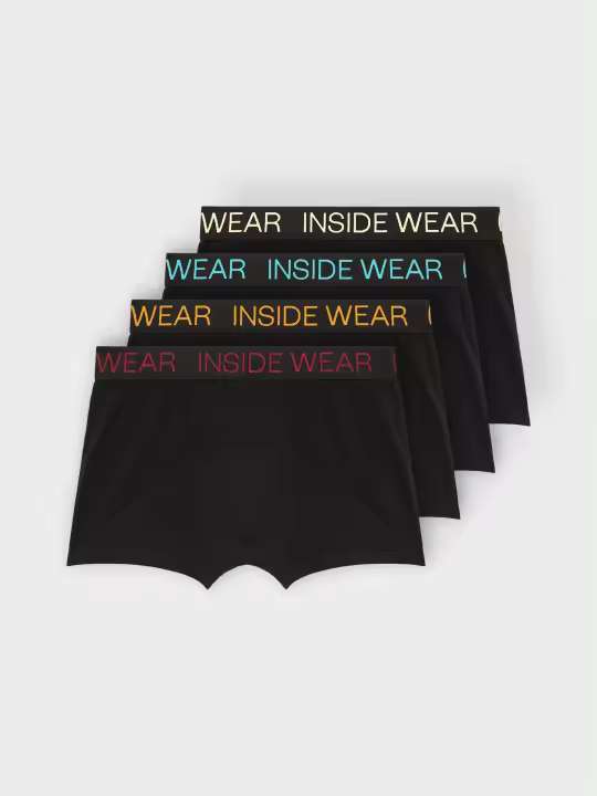Pack de 4 calzoncillos boxers slim con cintura elástica con estampado de la marca en varios colores INSIDE - 1