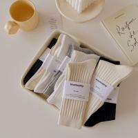 Calcetines De Algodón Para Mujer Estilo Japonés Y Coreano De Color Sólido Negro Blanco Gris Calcetines Largos De Escuela - details 1