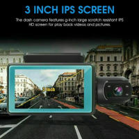 Cámara De Grabación Para Coche USB 2.0 DVR Dash Recorder HD 1080P Dual Camera Con G-Sensor Pantalla Táctil De 3 Pulgadas - details 1