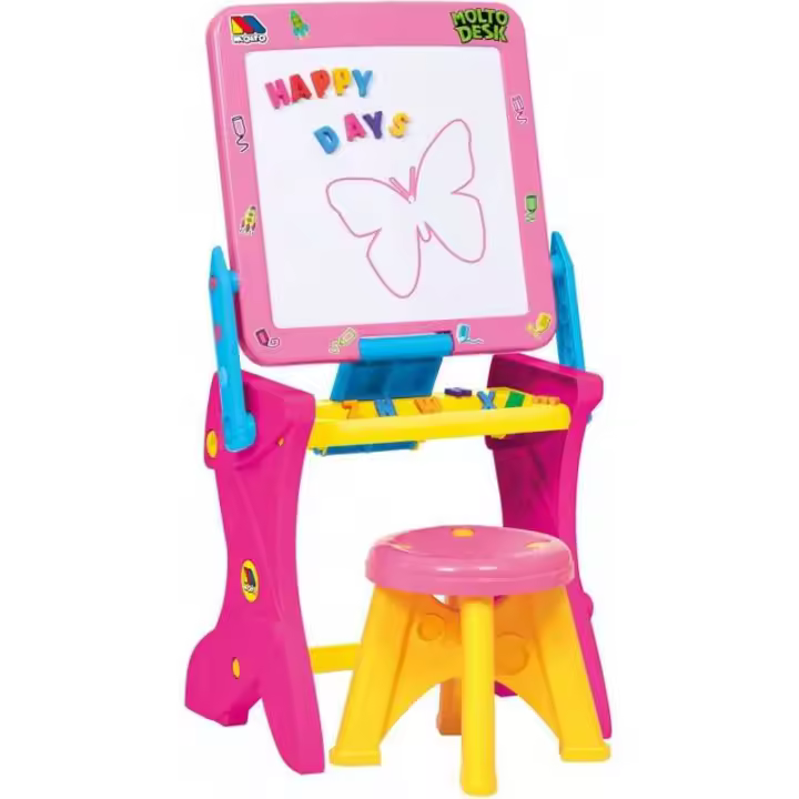 LOUM By Molto Luce By Molto Luce By Molto Luce By Molto Luce By Molto Luce By Molto Luce Pupitre y Pizarra Infantil Magnético Rosa 3 en 1 para Juego Creativo - 1