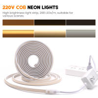 Tira De LED COB Flexible AC 220V Dimmerable Neón Impermeable 3000K 4000K 6000K Calor/Natural Blanco Decoración Para Jardín Hogar - details 13