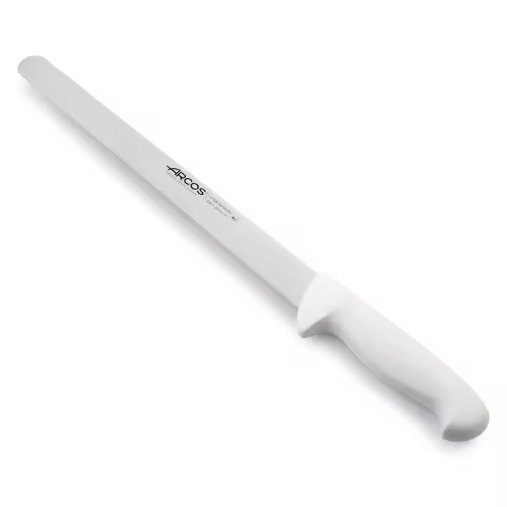 Arcos Serie 2900 - Cuchillo Pastelero Flexible - Hoja Serrada de Acero Inoxidable NITRUM de 300 mm - Mango inyectado en Polipropileno Color blanco - 1