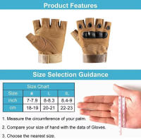 Guantes Tácticos De Medio Dedo Para Camping Senderismo Caza Y Fitness Antideslizantes Deportivos Unisex Hechos De Microfibra Y Poliéster - details 1