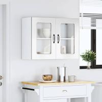 vidaXL Armario pared cocina puerta de cristal Kalmar negra en color Negro/Roble Sonoma/Roble ahumado y más | almacenamiento funcional diseño moderno para baño dormitorio sala - details 6