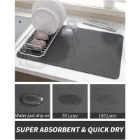 Alfombrilla De Secado De Platos 11x16 Pulgadas Para Encimera De Cocina Bar De Café Alfombrilla De Secado Automático Absorbente De Agua Alfombrilla Secadora Moderna De Goma - details 4