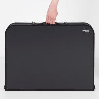 Aktive - Mesa plegable exterior, 120x60x60/70 cm, color negro, ajustable en altura, topes antideslizantes, asa de transporte, cierre de seguridad, incluye red auxiliar desmontable, peso soportado 30 kg, mesas de camping, playa y jardín - details 7