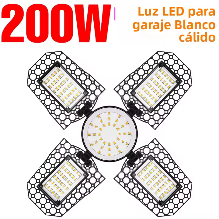 Lámpara De Garage LED 220V Bombilla De Inundación E27 200W 300W 400W Iluminación Industrial Plegable Para Almacén Y Gimnasio Luz De Techo - 1