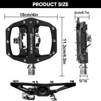 Pedales De Bicicleta BUCKLOS MTB Doble Función Plataforma Plana Y Fijación SPD Antideslizante Para Mountain Bike Con Cleat - details 0