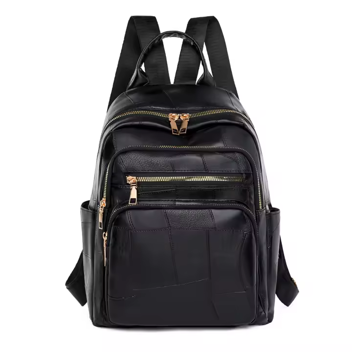 Mochila para mujer, nuevo estilo, tendencia de moda, pequeña mochila, mini, simple, ligera, de PU, temperamento, bolso de compras para mujer - 1