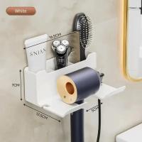 Soporte De Secador De Pelo Para Pared Organizador De Baño Estante De Doble Nivel Material De Plástico Soporte Para Secador Y Linterna Montado En La Pared Para El Hogar - details 2