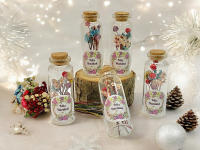 Lote de 10 marcasitios de cristal con flores secas y preservadas, mensaje de Feliz Navidad - Regalos para invitados, familiares y amigos en Navidad - details 1