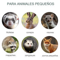 Outsunny Trampa para Animales Vivos con 2 Puertas Jaula de Captura Metálica con Asa para Conejos Visones Zorros Pequeños 80x25x30 cm Verde Oscuro - details 3
