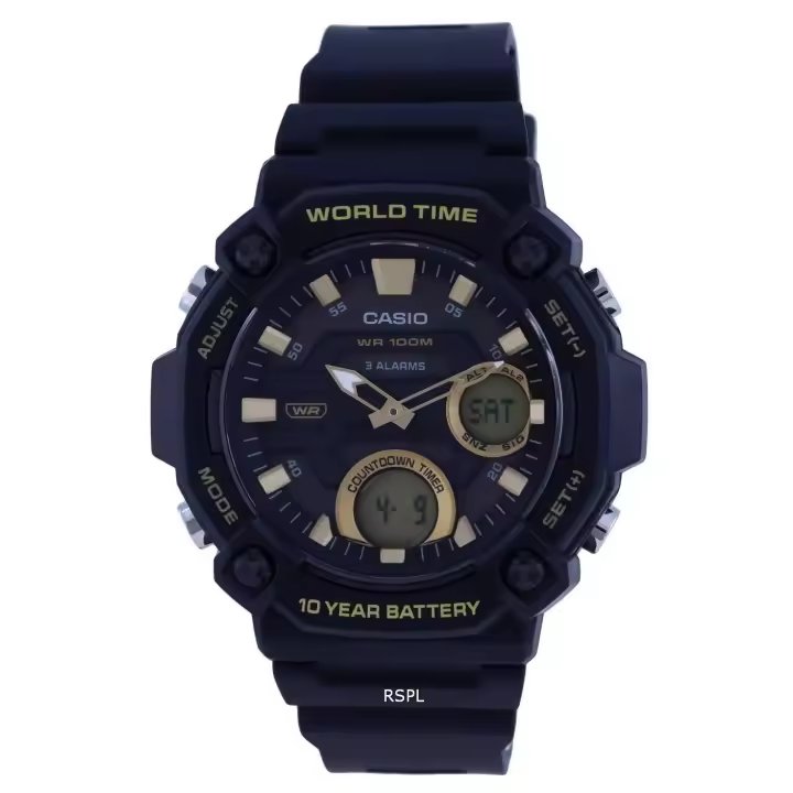 reloj deportivo hombre Casio AEQ-120W-9AV 100m WR 10 años batería Hora Mundial - 1