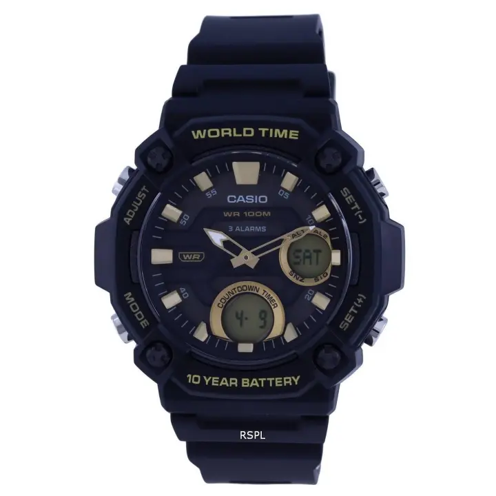 reloj deportivo hombre Casio AEQ-120W-9AV 100m WR 10 años batería Hora Mundial - 1