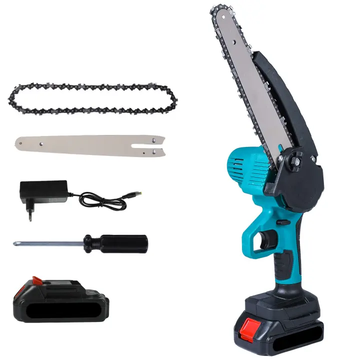 8inch 3000W Cordless Electric Chainsaws Powerful Pruning Saw Woodworking Garden Trimming Saws Power Tools for Makita 18V Battery - 1