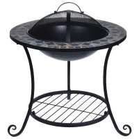 ProGarden Brasero con Diseño de Mosaico 58x58x44 cm Chimenea Jardín Camping Color Negro,  Marrón, y mas - details 0