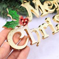 Colgante De Navidad Con Logo Árbol De Navidad Decoración De Letras Inglesas Doradas 3D Colgante De Plástico Para Adornos Navideños - details 11