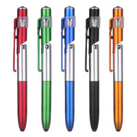 Bolígrafo De Bola Multifuncional 4 En 1 Con Luz LED Y Soporte Plegable Para Teléfono Para Oficinistas Tinta Negra Para Escritorio - details 6