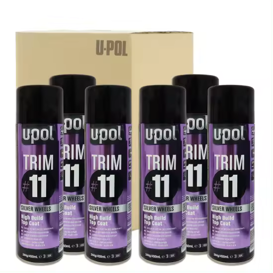 DISPIVAL 6 x AEROSOL ACABADO PREMIUM TRIM U-POL PLATA LLANTAS 450 ML - 1