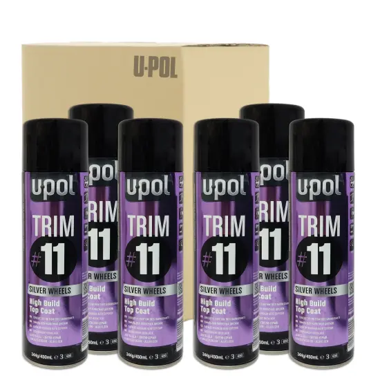 DISPIVAL 6 x AEROSOL ACABADO PREMIUM TRIM U-POL PLATA LLANTAS 450 ML - 1