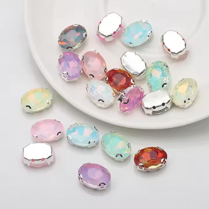 Accesorios De Zapatos Y Ropa DIY De Diamante Oval D-Shaped Tamaño Múltiple Brillante De Cuentas De Cristal Para Manualidades - 1