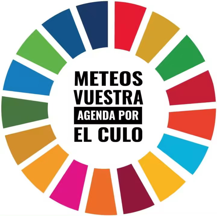 Gemelolandia | Pack 5 pegatinas  meteos vuestra agenda 2030 por el culo - 8cm - 1