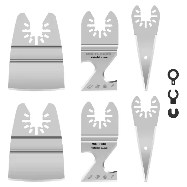 6PCS Hojas De Sábanas Oscilantes Accesorios Para Herramienta Multifuncional Escáner Para Tejas Placa De Yeso Madera Alfombra Dremel Corte - 1