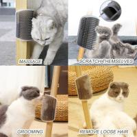 Peine Para Gatos Con Masajeador De Esquina Mesa Afilador De Pelo Con Nepenta Accesorios De Cuidado Para Gatos Y Gatitos Material Plástico - details 8