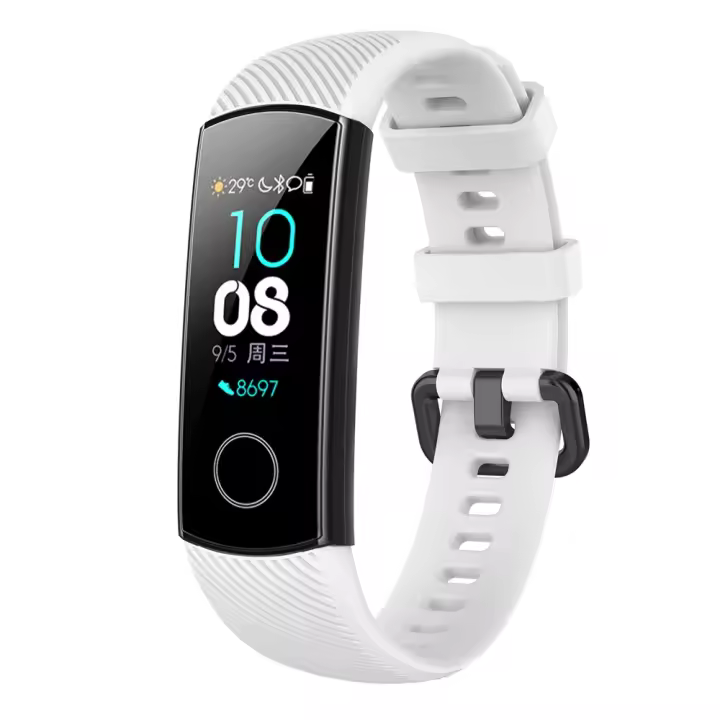 Correa De Pulsera De Silicona Para Huawei Honor Band 4 Accesorios Inteligentes Correa De Pulsera Para Honor Band 5 Pulsera De Cierre De Hebilla Metálica Unisex Tamaño 21cm - 1