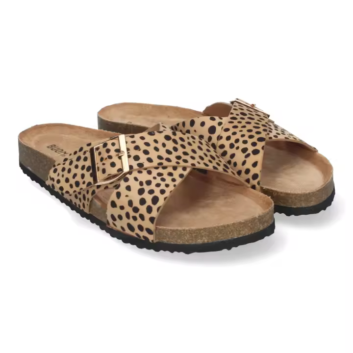 Sandalias planas planta bio pala cruzada para mujer color leopardo AY-2239 - 1