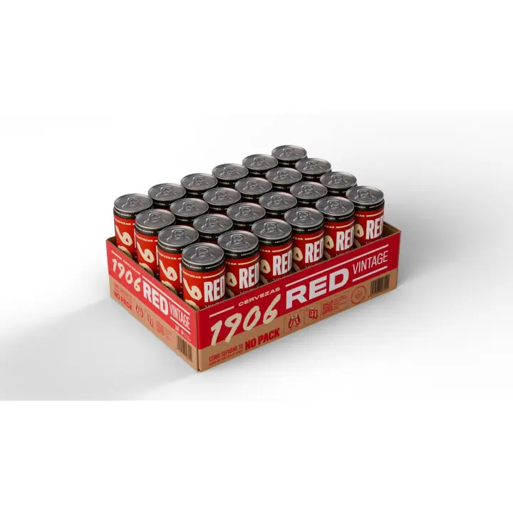 1906 Red Vintage - Cerveza Lager Extra, Pack de 24 Latas x 33 cl, Sabor Amargo y Ligeramente Picante, Galardonada Internacionalmente, 8% Volumen de Alcohol - 1